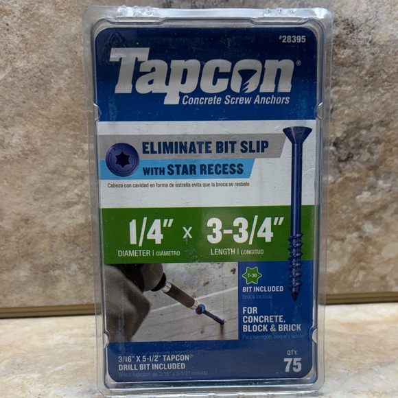 Tapcon Other - Tapcon
1/4 in. x 3-3/4 in. Star Flat-Head Concrete Anchors (75-Piece)